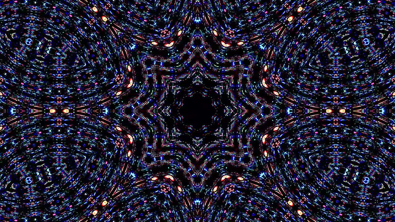 hermoso caleidoscopio abstracto que brilla, una luz radiante que regula los movimientos sutiles