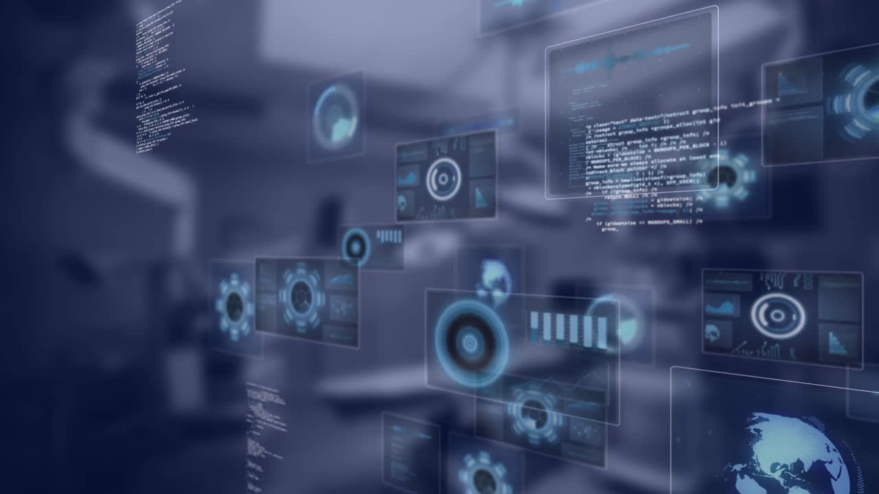 스크린을 통해 과학 데이터 처리의 애니메이션