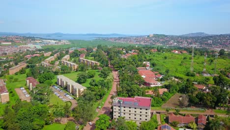 nature landscape of luthuli rise suburban adjacent bugolobi flats in kampala, uganda