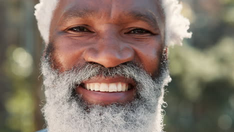 hombre afroamericano sonriente con barba gris