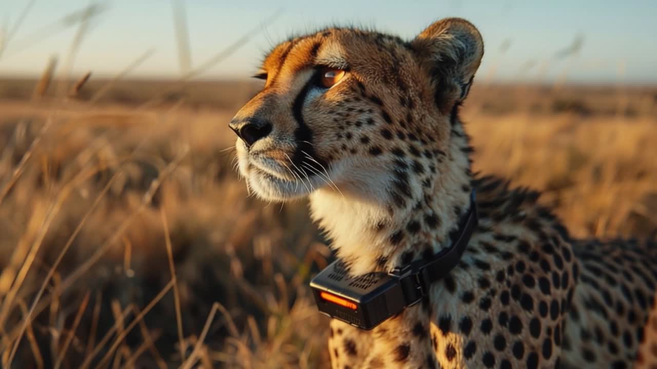 Cheetah with GPS Tracker