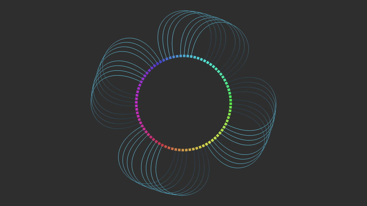 líneas circulares coloridas en fondo oscuro