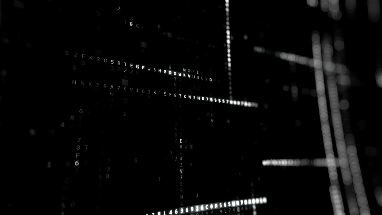 Animation of Abstract Blue Technology Background. Hexadecimal Computer Code. Programming Coding Hacker concept. Seamless Animation