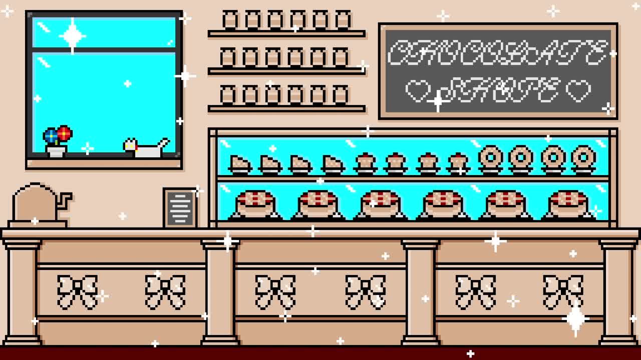 Pixel White chocolate Shop Looping animated background. 1080p (1).mp4