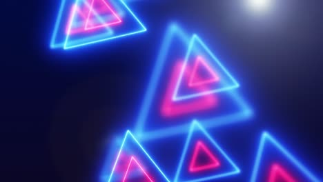 Glowing Neon Triangles Background Loop