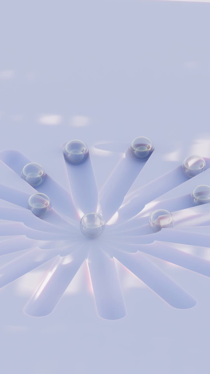 Abstract 3D Spheres on Pastel Geometric Pattern