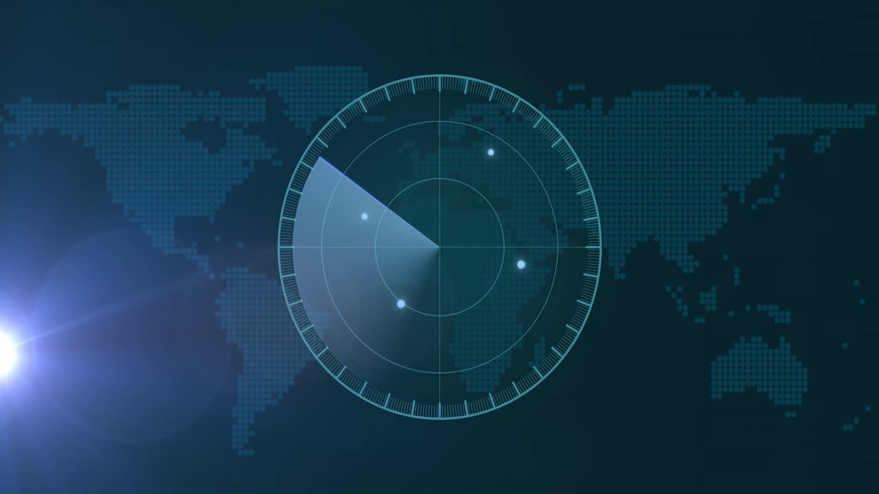 Animation of scope scanning over world map