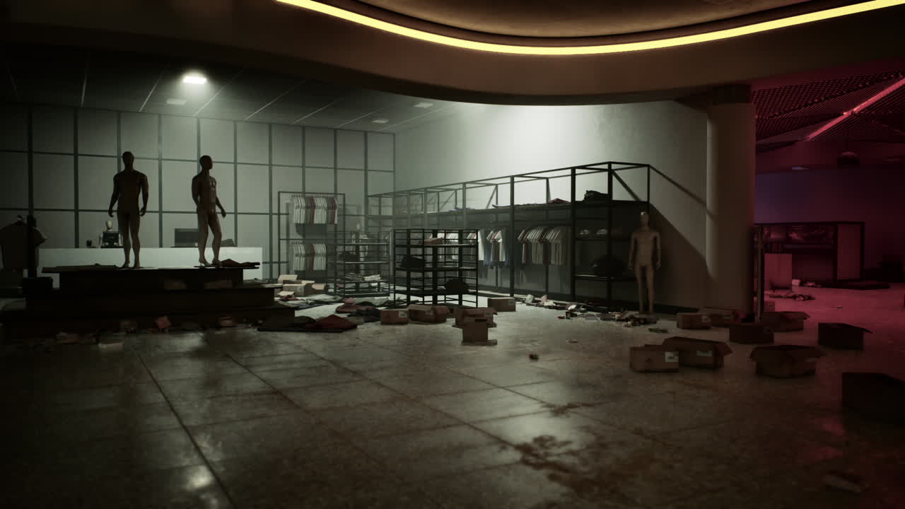 Devastation inside a retail store after a robbery in the early morning hours
