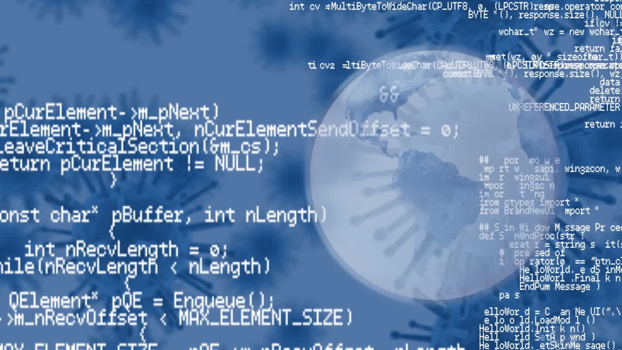코로나19 세포의 이동에 대한 회전하는 지구상의 데이터 처리