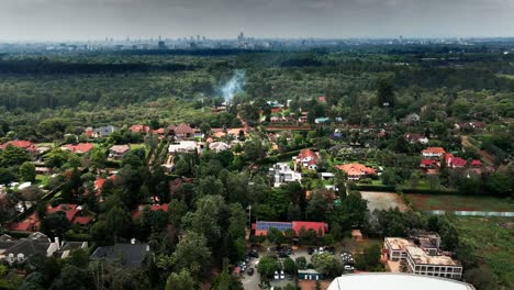 Smoke-Rising-From-Fire-Burning-In-Distance-In-Kenya,-East-Africa