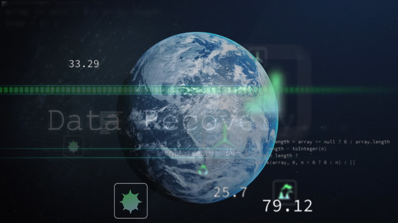 Animation of data processing over globe