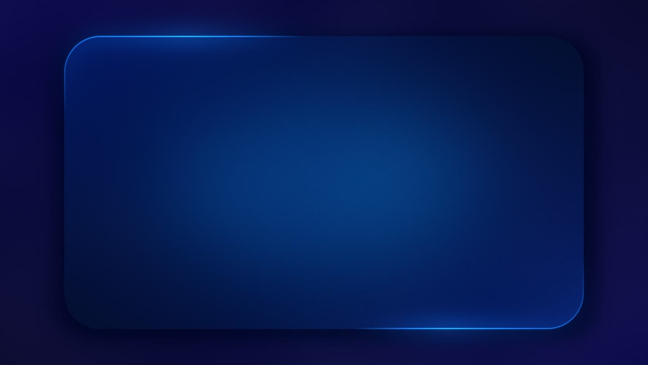 반이고 움직이는 림 라이트와 함께 둥근 가장자리 파란색 그라디언트 프레임의 루핑 애니메이션