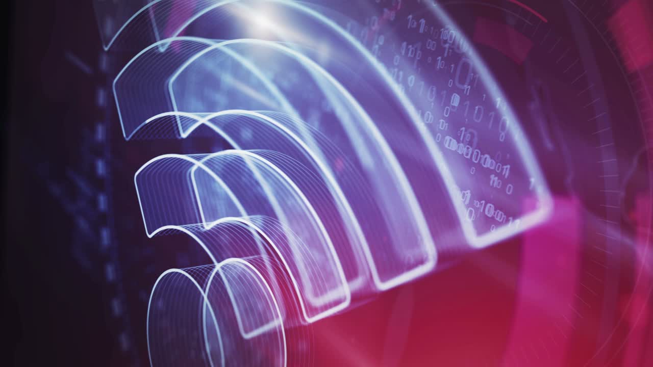 concepto digital de bucle de símbolo de comunicación de red móvil wifi