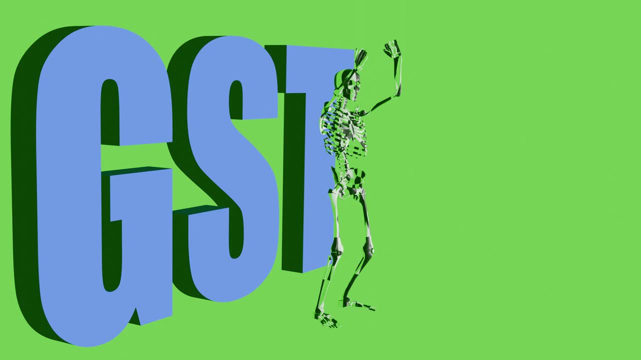 Skeleton GST moment in green screen