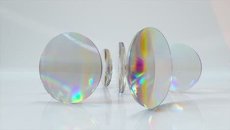 colorful iridescent glass lenses