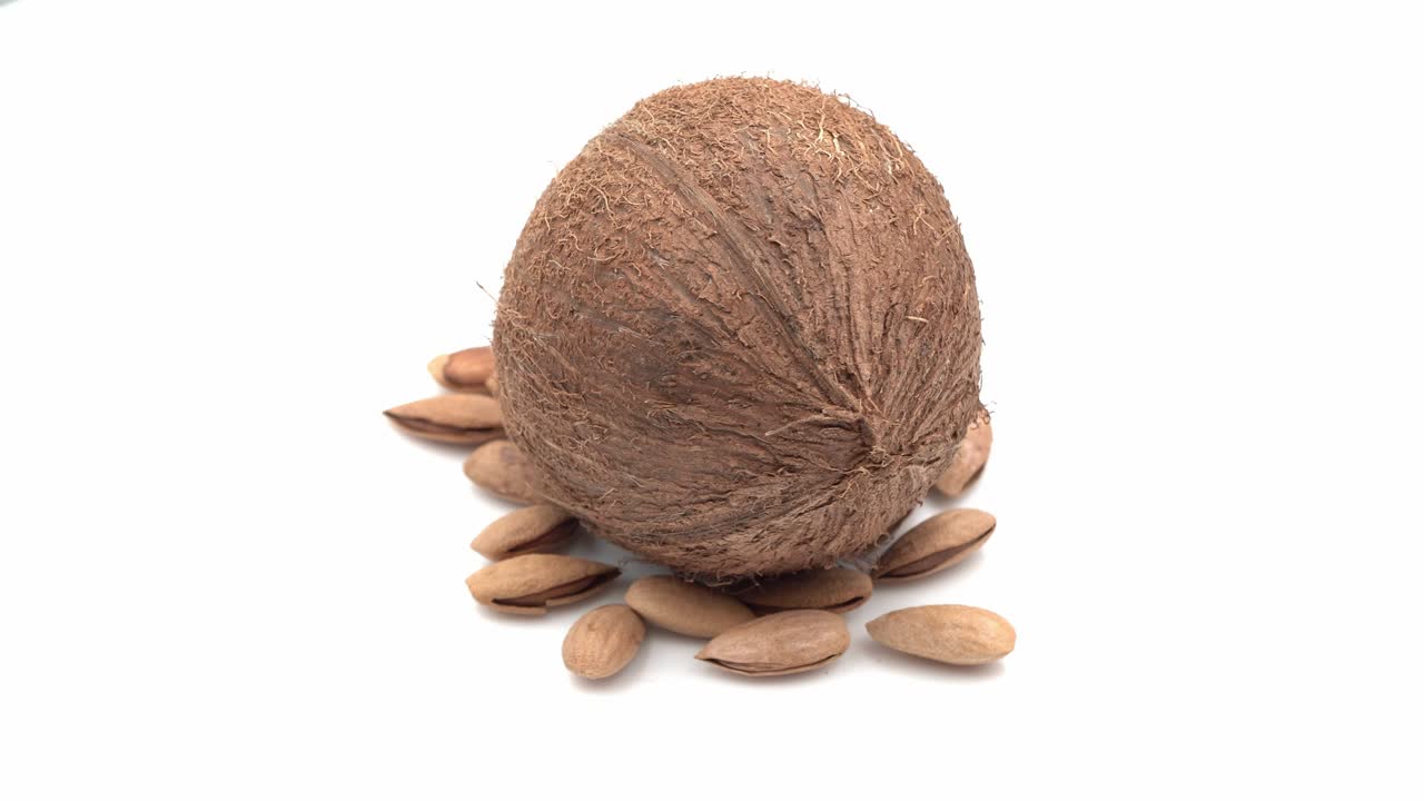 fondo blanco de coco aislado girado giratorio