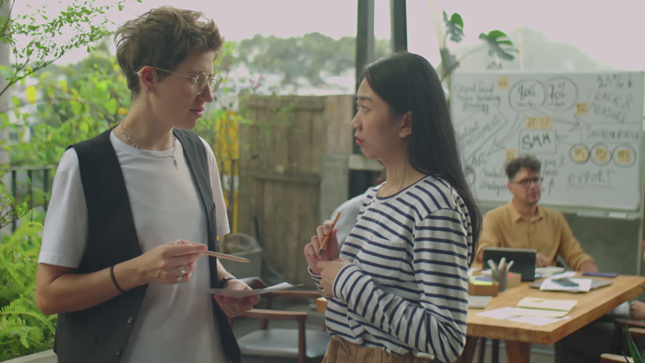 Business team collaborating in a modern office space