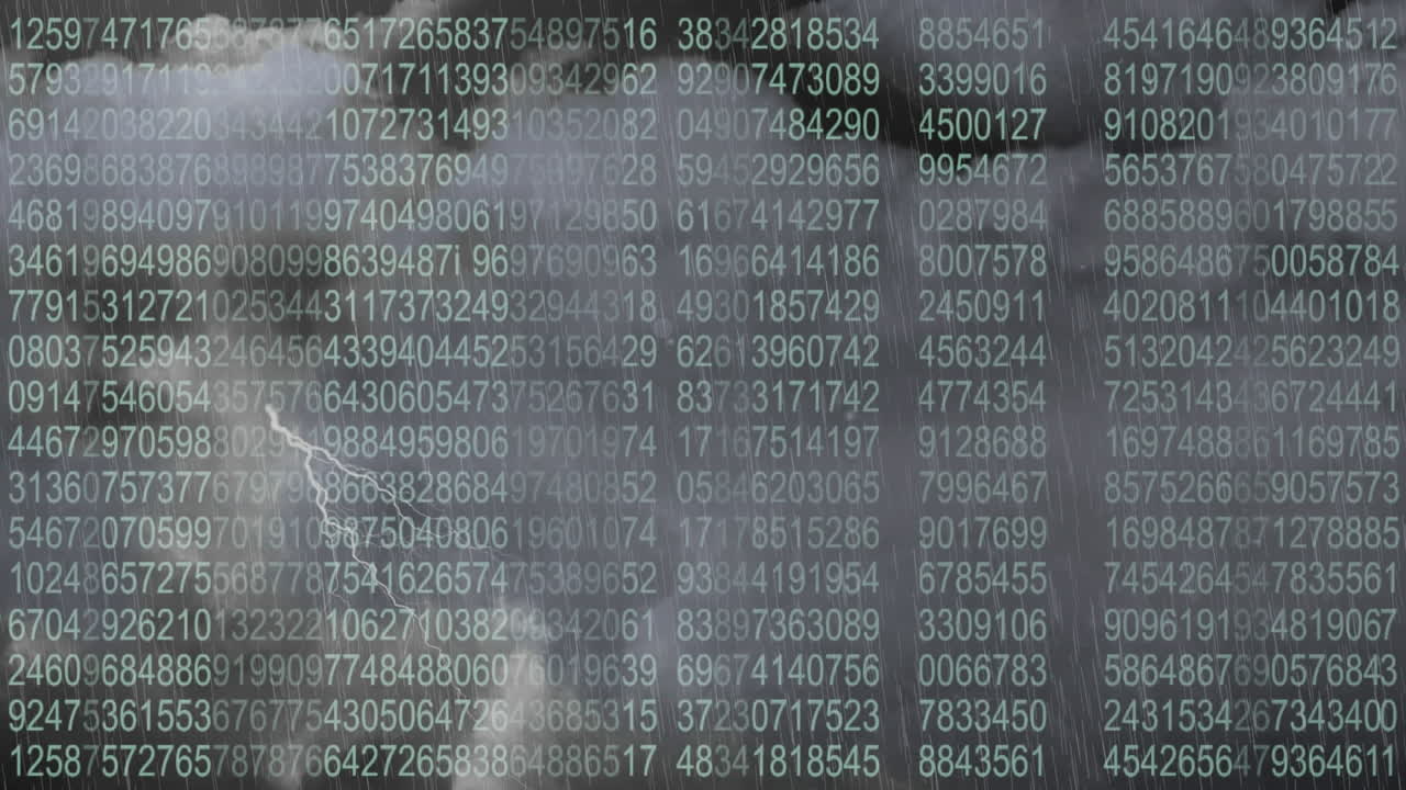 composición digital del procesamiento de datos de codificación binaria contra la lluvia en el cielo nocturno