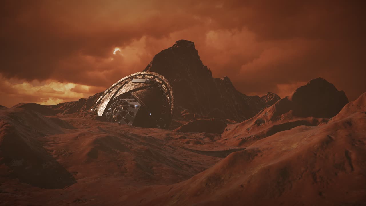 A spaceship on Mars