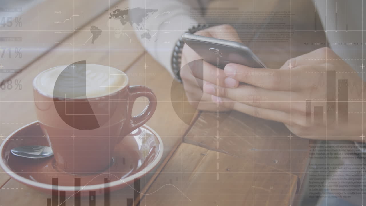 스마트 폰을 이용한 통계 및 데이터 처리의 애니메이션