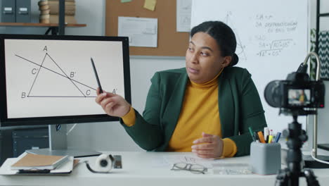 online math lesson with a teacher