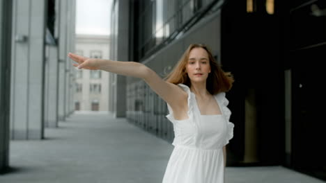 young woman in white dress outdoors