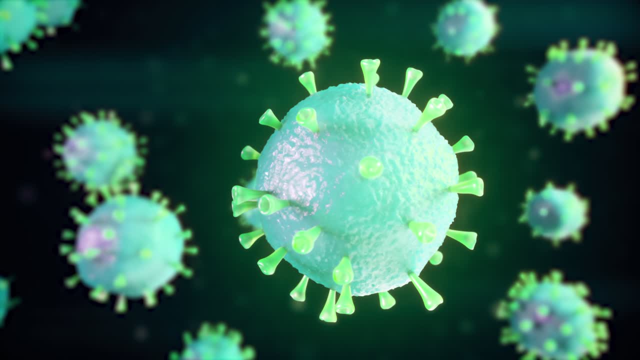 ilustración en 3d de las partículas del coronavirus