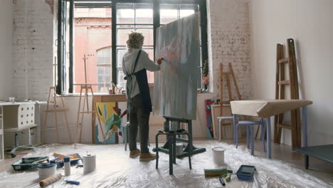 artist painting indoors