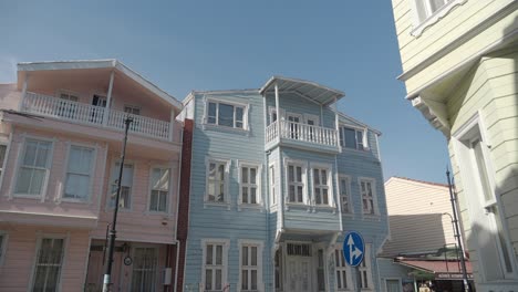 colorful wooden houses in a row