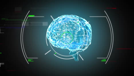 animación del cerebro humano y procesamiento de datos