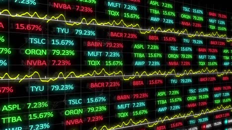 Animation-of-stock-exchange-financial-data-processing