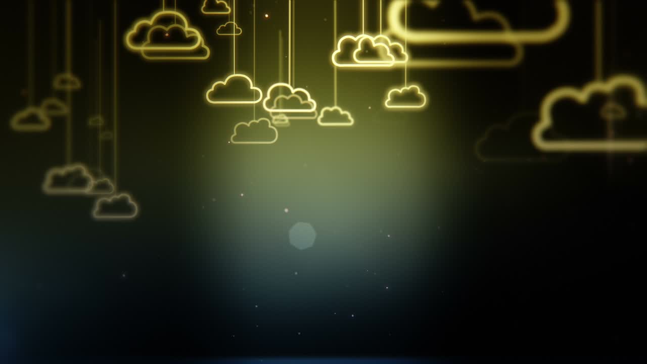 grupo de símbolos de nubes abstractas animación plana