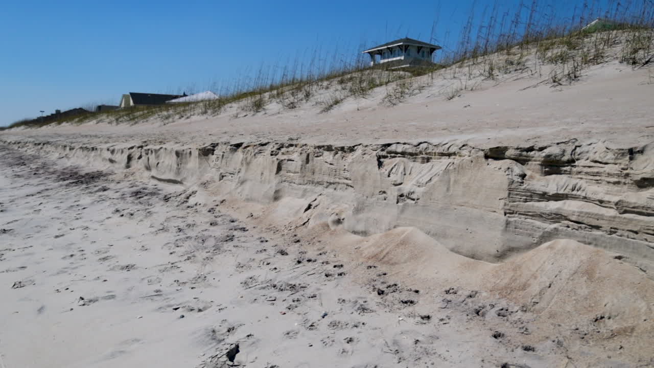 erosión en la playa, gran caída