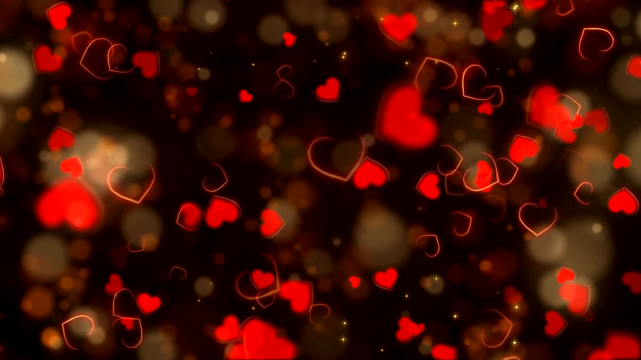 el fondo de los corazones rojos. animación de vacaciones del día de san valentín.