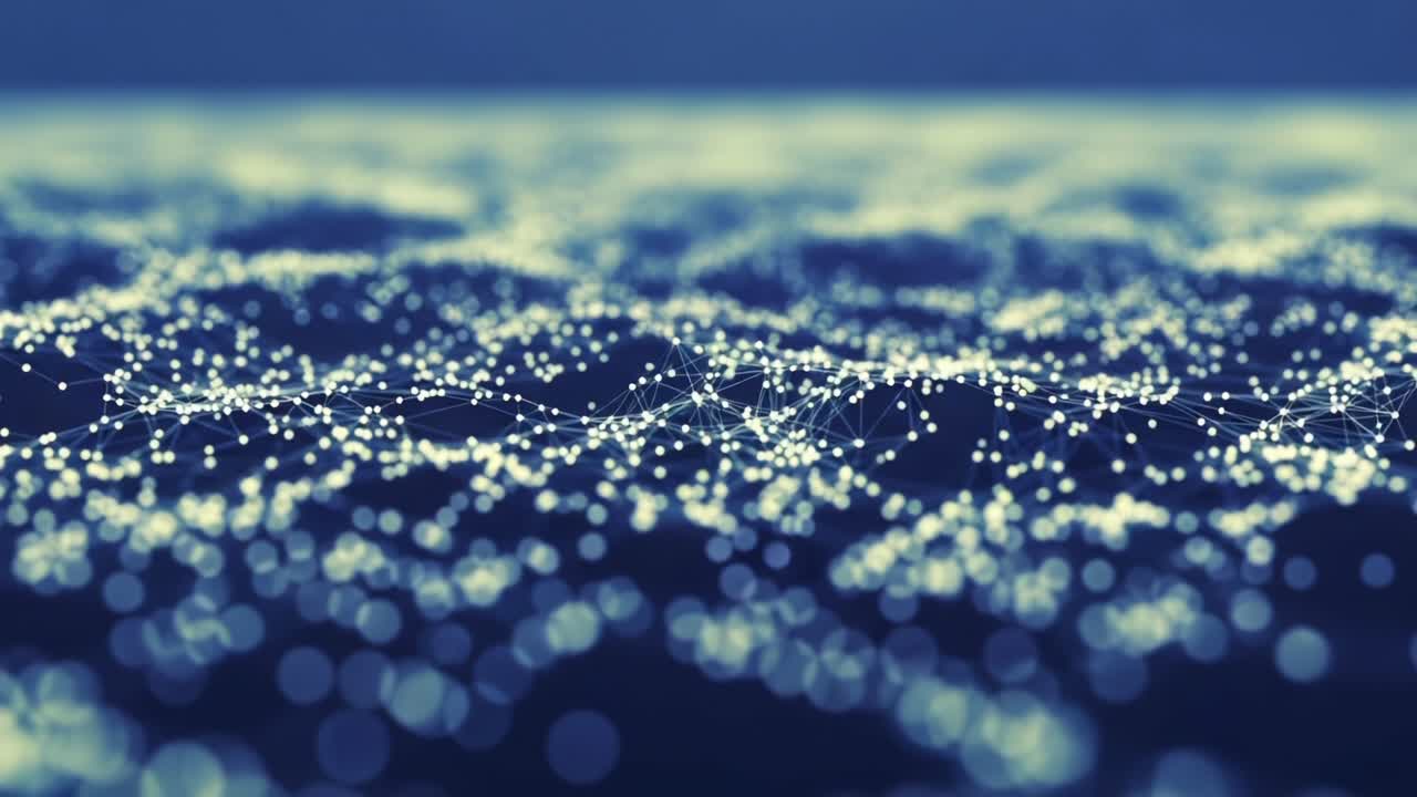 An Ethereal Representation of Connectivity: A Hypothetical Visualization of a Networked Digital Landscape Captured in Two Distinct Frames