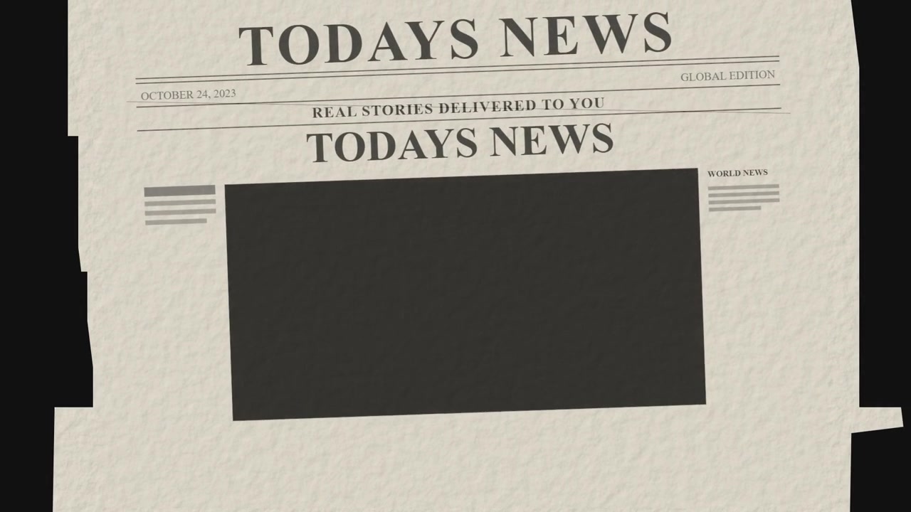 Animated Newspaper Template with Blank Headline and Image Space