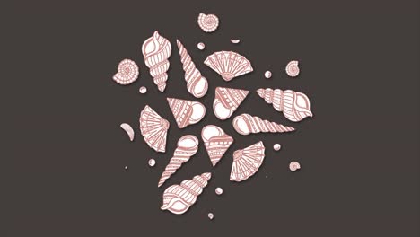 el fondo del patrón de las conchas marinas