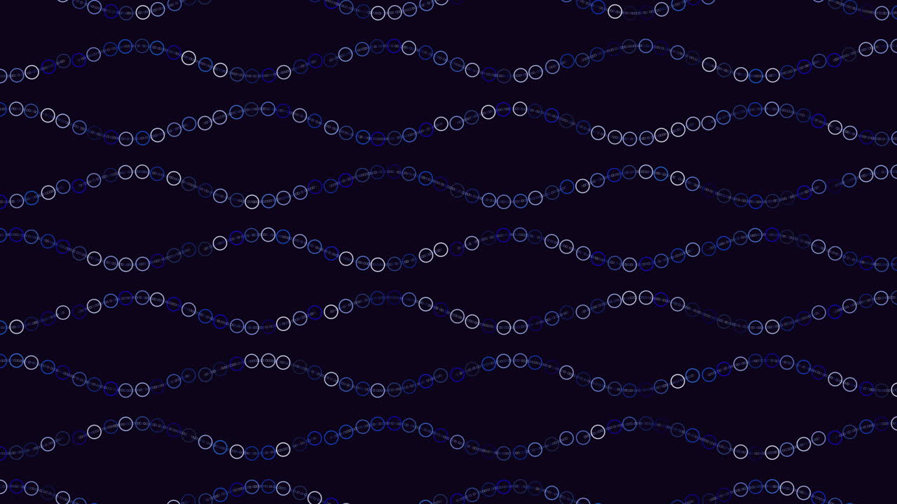 검은 바탕에 픽셀화 된 파란색과 색 사각형 패턴