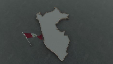 peru map and flag background 4k