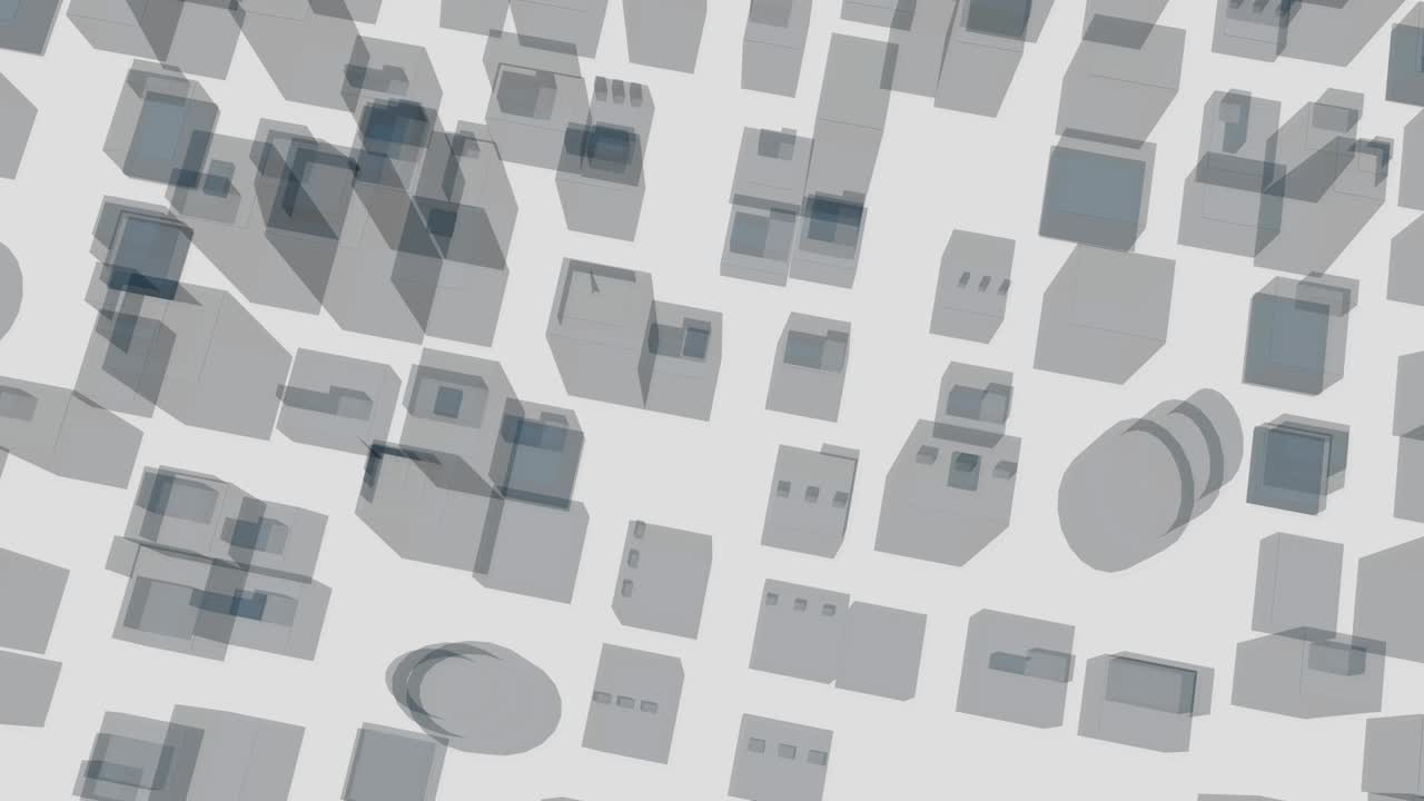 도시 풍경의 3d 건축 도면 4k