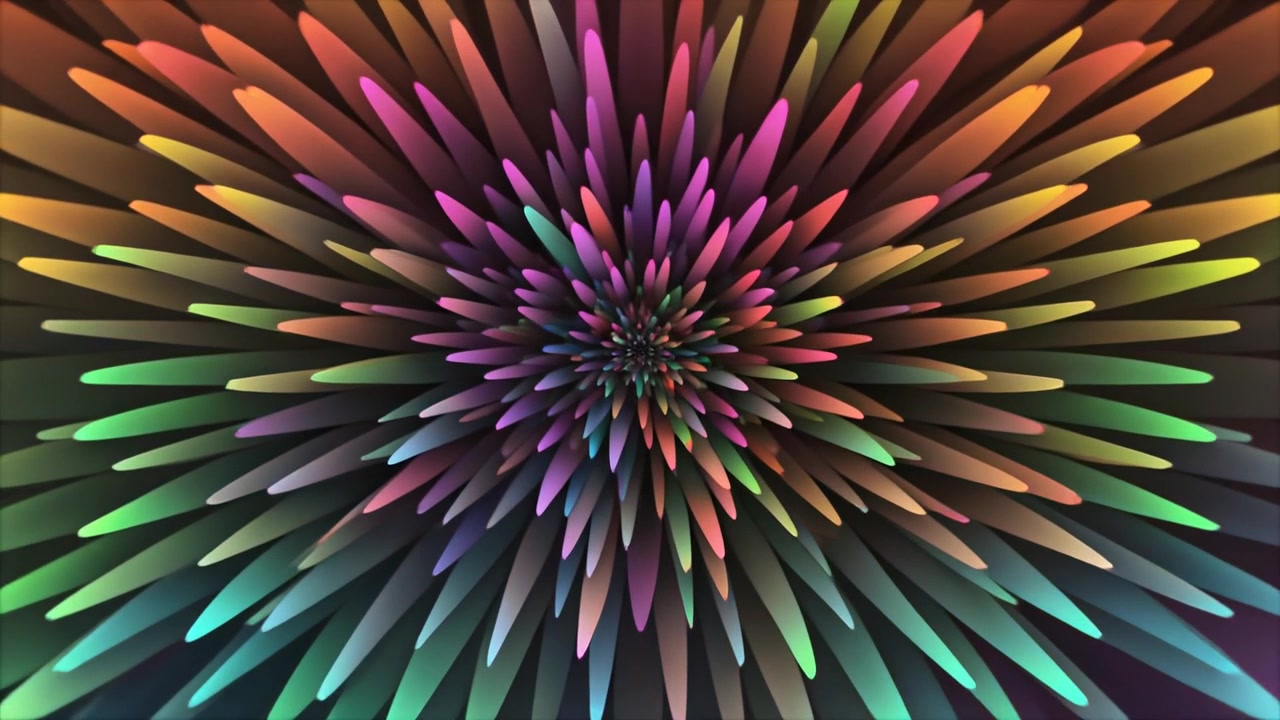 Abstract Colorful Radial Burst Animation