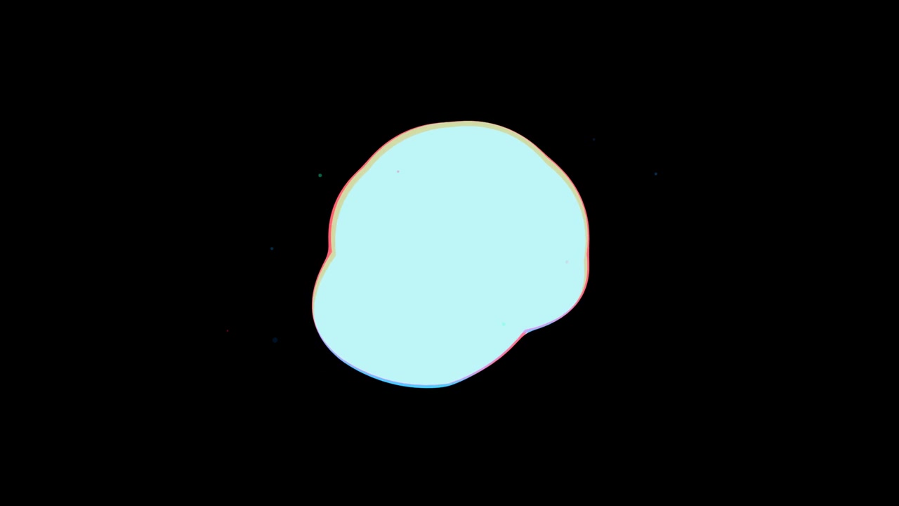 Abstract Light Blue Organic Shape with Glitch Effect