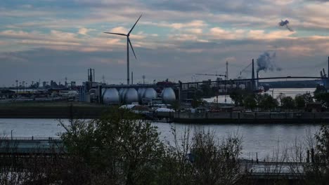 Timelapse-De-Un-área-Industrial-De-Hamburgo