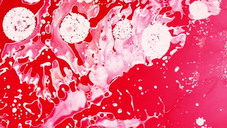 arte líquido abstracto - rojo y blanco