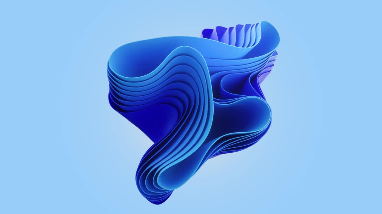 fondo de diseño de moda. bucle sin costuras animación 3d. ondas azules abstractas