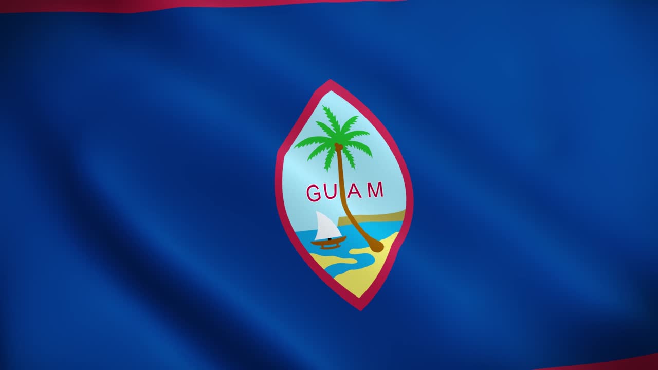 Segno nazionale animato 4K di Guam, Bandiera di Guam animata, Bandiera di Guam che sventola, La bandiera nazionale di Guam animata