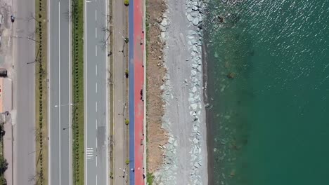 Car-road,-sightseeing-trail-and-beach