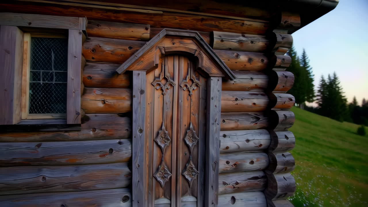 Wooden Chapel in the Swiss Alps at Sunrise/Sunset