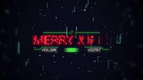 Merry-XMAS-with-HUD-elements-and-neon-grid