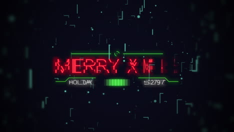 merry xmas with hud elements and neon grid